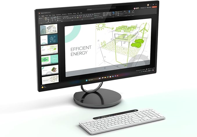 Lenovo 800 Self-Charging Bluetooth Keyboard, Battery-Free Wireless Keyboard with Light-Powered Charging, Multi-Device BT 5.1, Connect Up to 3 Devices, Compatible with Windows, macOS, ChromeOS, White