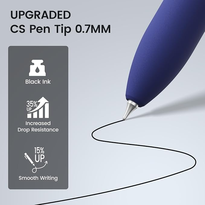 16 Pack Gel Pens, Black Ink Quick-Drying No Smudge with Fidget | 0.7mm Fine Point, Smooth Writing, Long-Lasting Ink, Stress Relief Pens for Journaling, School Office, Gift for Women Men