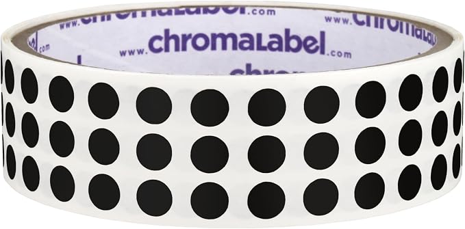 Black Dot Stickers, 1/4 Inch, 1000/Roll | Writable Semi-Gloss Black Circle Labels for Offices, Retail and Classrooms. Made in USA