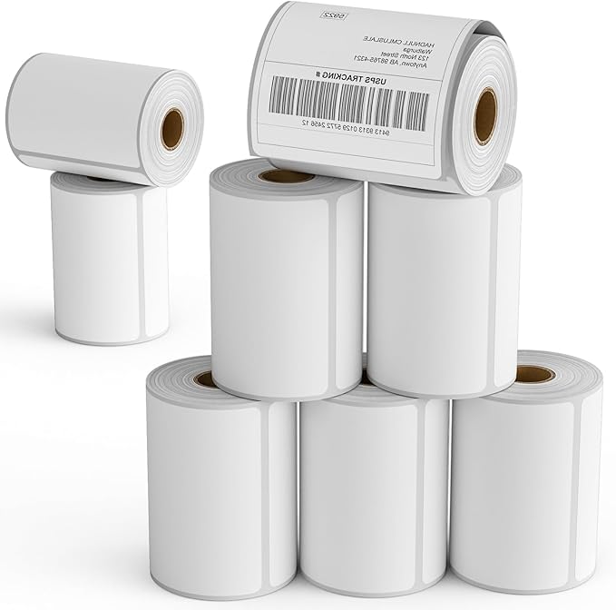 Direct Thermal Labels, 4"x6" Thermal Printer Label, Thermal Shipping Label Compatible with Zebra, MUNBYN and Rollo, Permanent Adhesive, 250 Labels per Roll (8 Rolls)