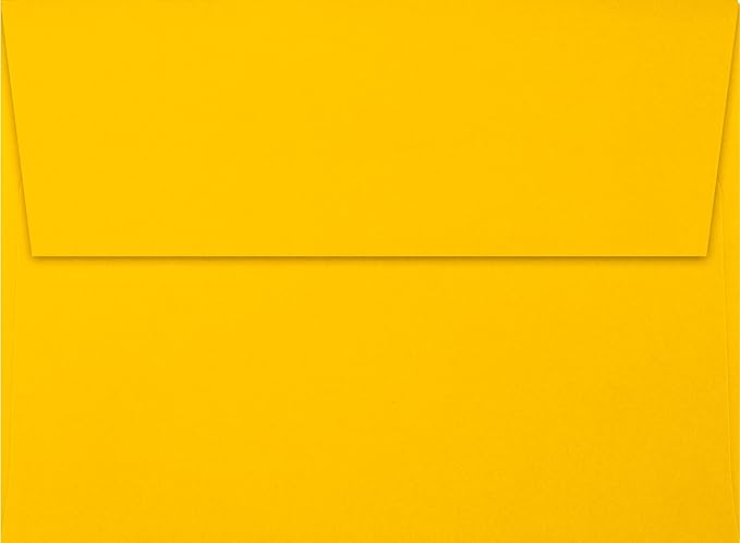 LUXPaper A7 Invitation Envelopes | Peel & Press | 5 1/4" x 7 1/4" | Sunflower Yellow | 80lb. Text | 1,000 Qty