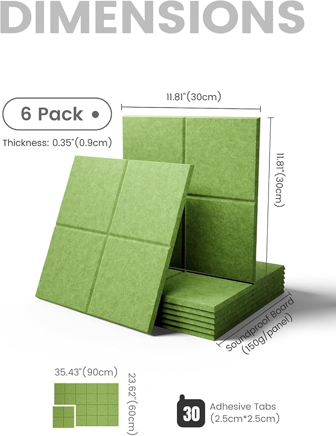 Fluxynara Felt Bulletin Board & Cork Board Alternative, Kelly Green | 36" x 24" Pin board, Removable Adhesive Tabs, Easy Install Without Wall Damage, For Home Office Decor