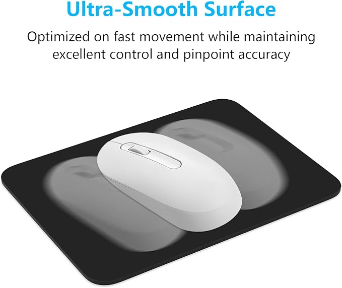 Dapesuom Small Mouse Pad, 6 x 8 Inch Thick Rubber Premium-Textured Non-Slip Portable & Washable Mini Mouse Mat for Women Men Wireless Laptops Keyboard Tray Gaming Work Computer Office Travel, Black