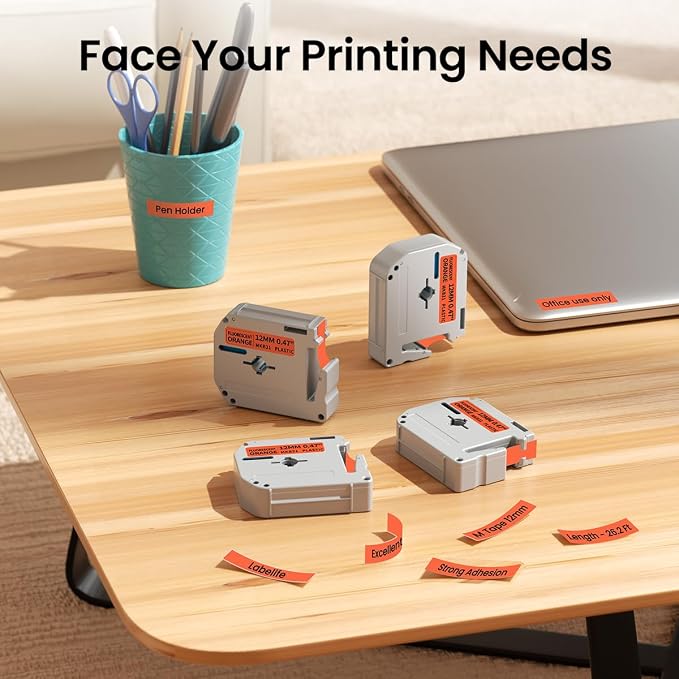 Replacement for Brother M Tape 12mm 0.47'' Fluorescent Orange M-KB31 | Compatible with Brother P Touch PT-M95 PT-65 PT-45 PT-70 PT-80 Label Maker, Black on Fluorescent Orange, 4 Pack