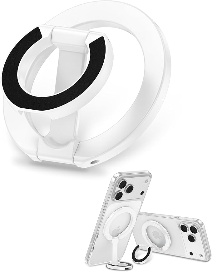 Magnetic Phone Ring Holder for iPhone 17 Pro Max/17Pro/Air/17/16 Pro/15/14 | MagSafe Finger Grip Kickstand, 360°Adjustable Two-Sided Magnetic Cellphone Loop for Magnet Car Mount Stand for Galaxy, Pixel