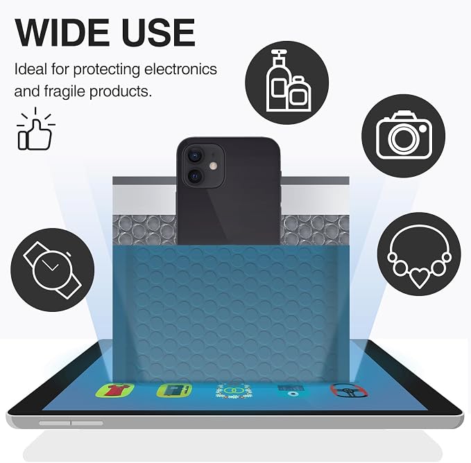 UCGOU Bubble Mailers 12x16" 40 Pack Usable Size 12x15" Navy Blue Padded | Waterproof Self Seal Adhesive Large Padded Envelopes for Small Business Bubble Packaging Envelopes for Mailing Jewelry Makeup