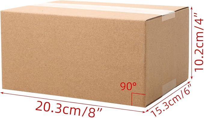 25 Packs 8"x6"x4" Small Kraft Cardboard Shipping Boxes for Mailing, Packing and Storing (8x6x4)