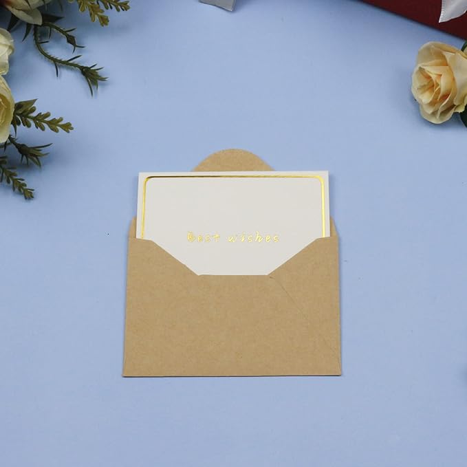 150 Packs of Gift Card Envelopes, Brown Kraft Mini Envelopes, Gift Card Holder, Business Card Envelopes (4"x2.75") (brown)