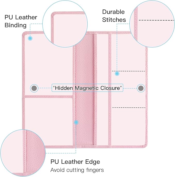 Premium Car Registration and Insurance Card Holder, Car Document Holder for Cards, Driver License & other Essential Documents (Pink)