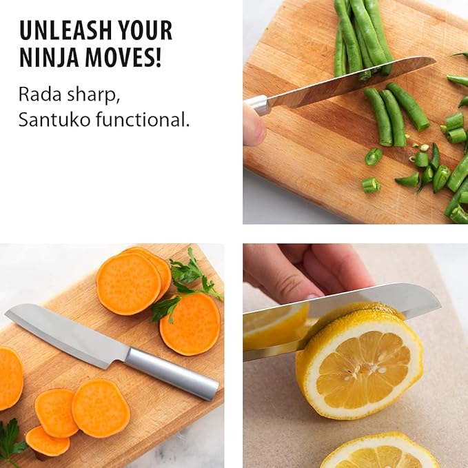 Rada Cutlery Cook's Utility Knife (R140), 4.75" Stainless Steel Blade, Silver Handle, Pack of 2