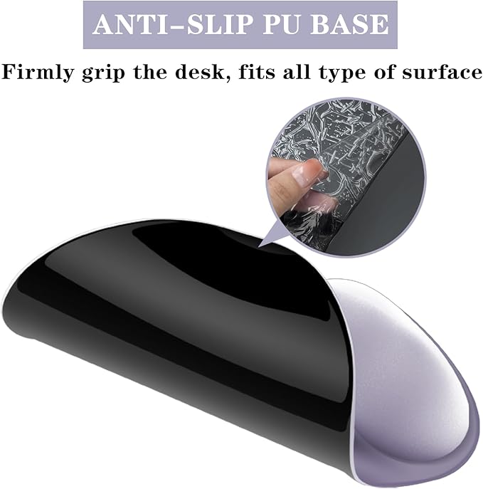 Mouse Pad with Wrist Rest,Ergonomic Mouse Pad with Comfortable Gel Wrist Rest Support and Non-Slip PU Base for Easy Typing Pain Relief, Durable and Washable (Purple Blue)