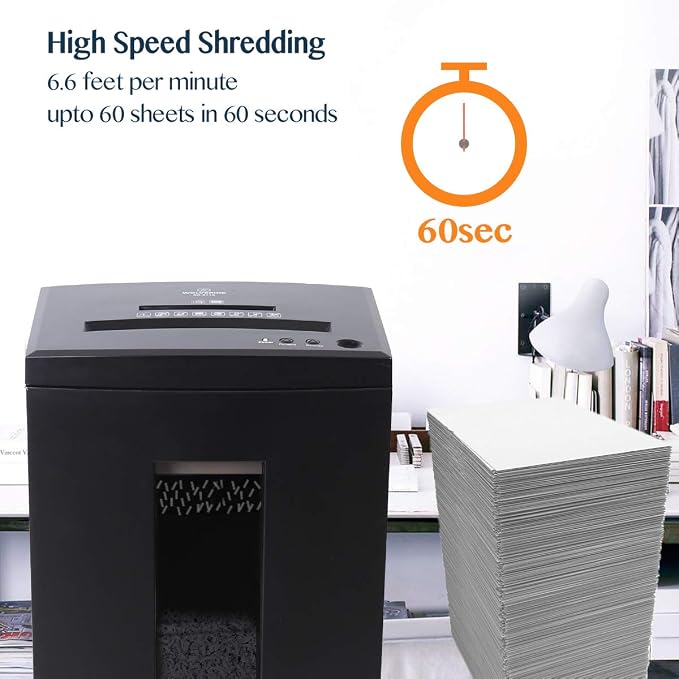 WOLVERINE SD9112 P5 Super Micro Cut Shredder, 10Sheet 60Min 6Gal 54dB Black | P-5 Super Micro Cut | 2×12mm | 10-Sheet | 60Min | 54dB | 6Gal | Shreds CD+Cards | ETL Certified | 1-Year Warranty
