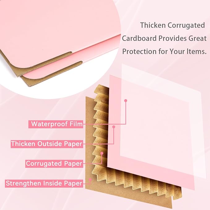 Pink Shipping Boxes Medium 8x8x4 Inches, 30 Pack Corrugated Cardboard Boxes for Packaging Small Business Mailing