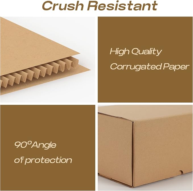 RLAVBL 10x7x5 Shipping Boxes, Brown Corrugated Mailing Cardboard Box for Packing Small Business, 20 Pack