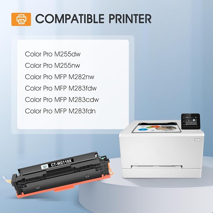 206X Toner Cartridges 4 Pack Compatible for HP M283fdw M283cdw High Yield | Compatible for HP 206A 206 Color LaserJet Pro MFP M255dw M283fdn M255nw M282nw M283 M255 W2110X W2110A Printer (with Chip)