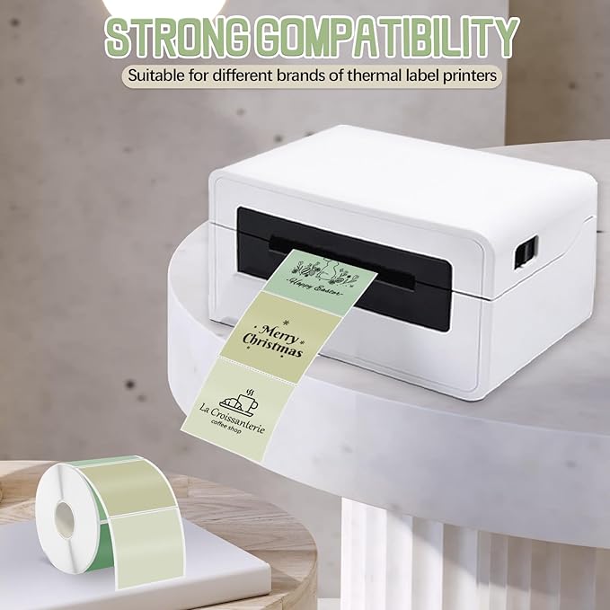 Starboling 2"x2"Square Thermal Labels,Self-Adhesive Thermal Sticker Printer Labels for Small Business,Address,Color Coding（Green Gradient）