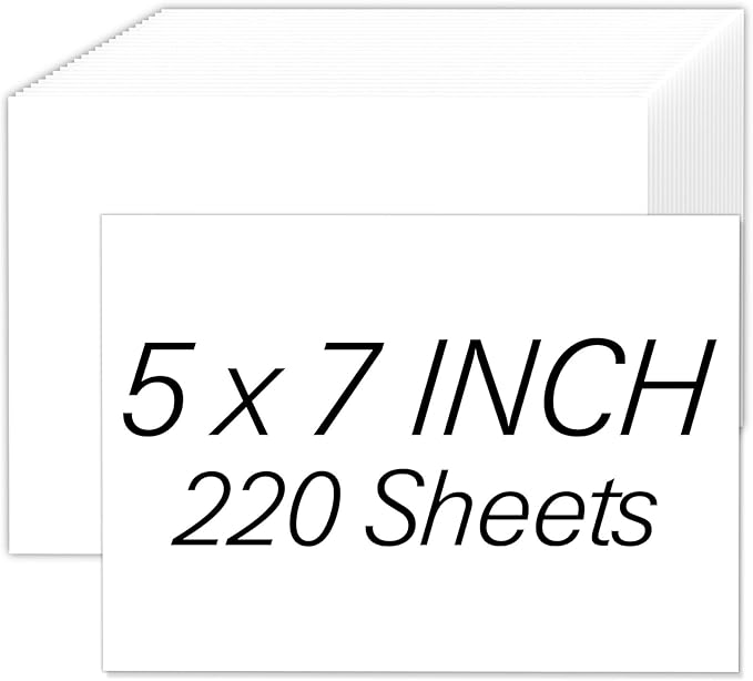 220 Sheets 5x7 Cardstock Paper, White Cardstock Printer Paper 5x7, 200 GSM Card Stock, Printable Cardstock 5 x 7 for DIY Crafts, Greeting Cards, Wedding Invitations