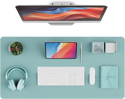 K KNODEL Desk Protector Mat and Pad for Office (Sky Blue, 15.7"x31.5") | Waterproof Desk Mat, Desk Pads and Blotters, Desktop Mat, Desk Protector and Cover, Office Computer, Laptop and Keyboard Mat