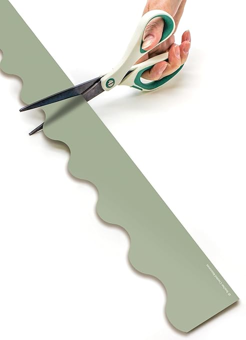 Teacher Created Resources Sage Green Scalloped Rolled Border Trim - 50ft - Decorate Bulletin Boards, Walls, Desks, Windows, Doors, Lockers, Schools, Classrooms, Homeschool & Offices