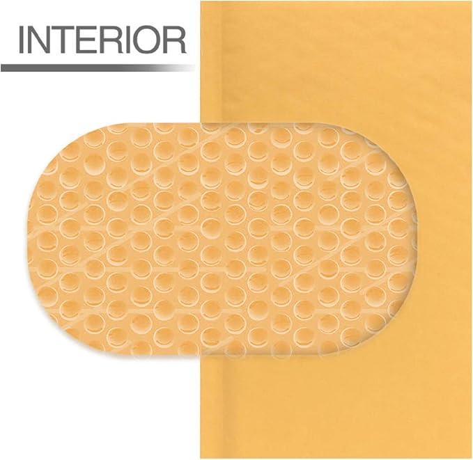 Secure Seal #00 5x10 Kraft Bubble Mailers Padded Shipping Envelopes (Pack of 25)