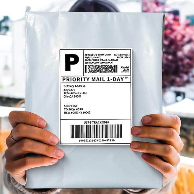 POLYSELLS 400 pcs 14.5x19 Inches White x Silver Poly Mailers Shipping Envelopes, Strong Adhesive Sealing, Waterproof, and Tear-resistant Postal Mailing Bags for Clothing, Books, and Accessories