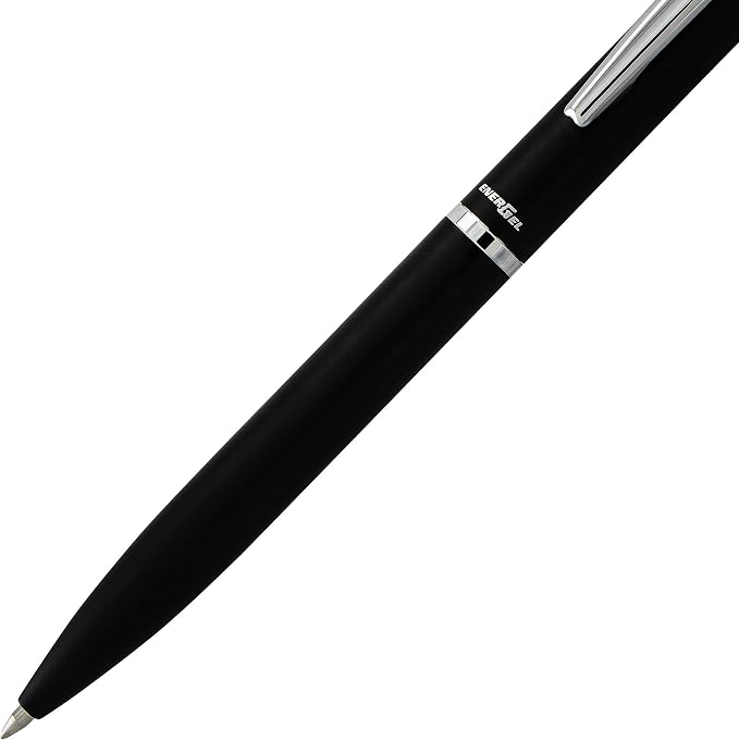 Pentel EnerGel Style Gel Pen, (0.7mm) Medium Line, Black Barrel, Black Ink, Gift Box w/Belly Band (BL2007AABX)