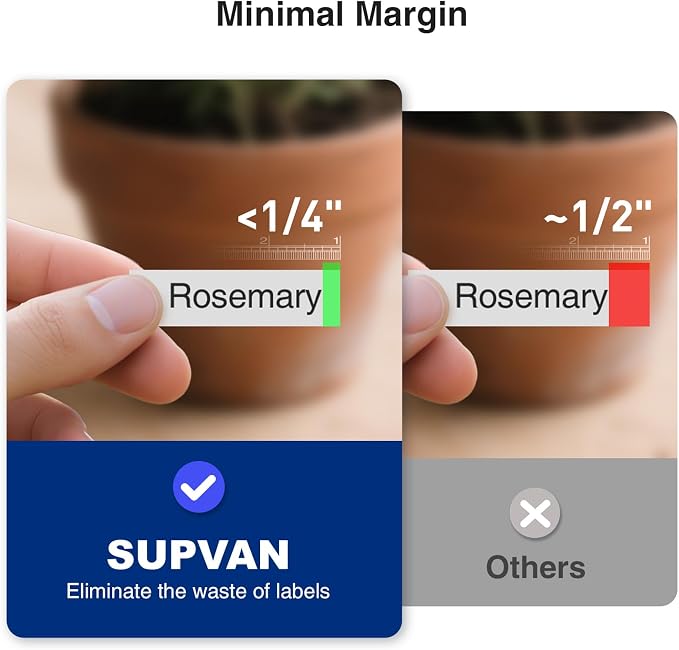 SUPVAN G15M Mini Portable Label Maker Machine with 4 Continuous Tapes | Heat Shrink Tube & Multiple Label Types, Rechargeable, Minimal Margin, LCD Backlit, Thermal Transfer, Home, Garage, Outdoor