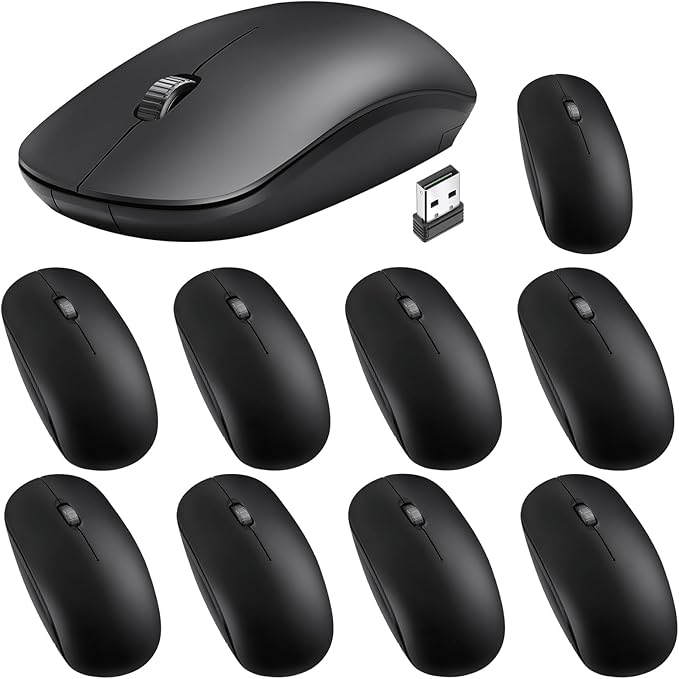Kingdder 20 Pack Mouse for Laptop Computer Mouse 1000 DPI Optical with USB Receiver Bulk Compatible with Windows, PC, Computer, Laptop