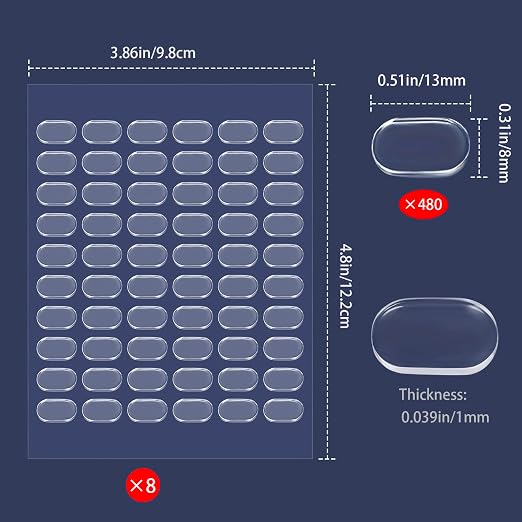 480 Pcs Gel Glue Dots, Double Sided Sticky Dots Clear, Removable Adhesive Dots, Sticky Tack, Museum Putty Stick, Mounting Putty for Balloons Crafts DIY Festival Party Decoration