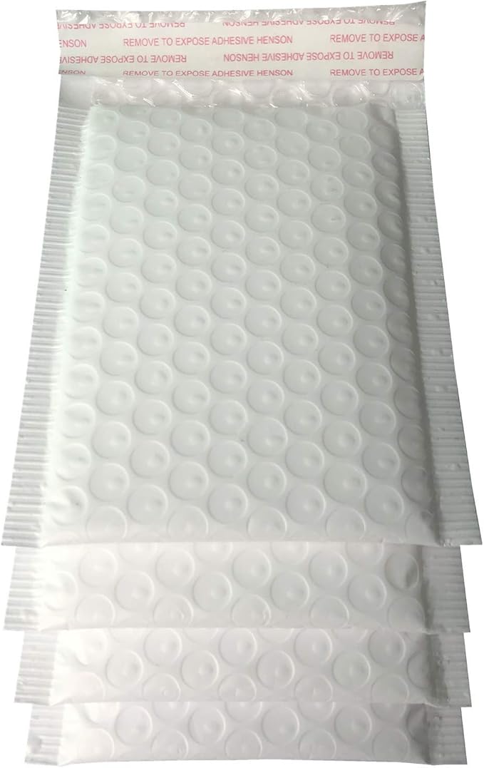 3.5x5 Inch White Poly Bubble Mailers Padded Envelopes, Self-Sealing Shipping Bags 50 Pack