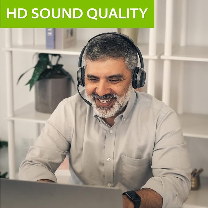 Avantree Alto Clair - Bluetooth Headset with Mic and Charging Base | aptX HD headset with detachable microphone, mute control, charging base.