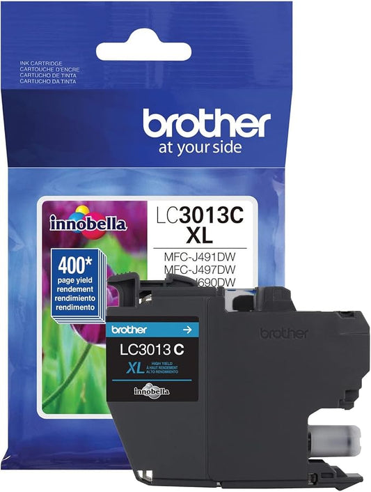 Brother Printer LC3013C Single Pack High Cartridge Yield Up to 400 Pages LC3013 Ink Cyan