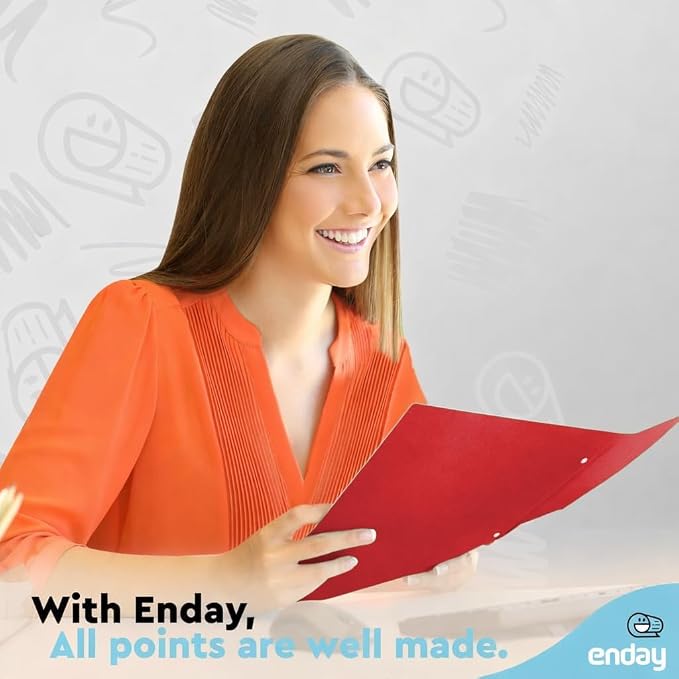 Folders with Pockets (100 Pack), Red 2 Pocket Folder Bulk, Two Pockets File for Letter Size Sheets, Bulk Paper Folders with Pockets Also Available in Blue, Black, Green, 100 Pack - By Enday