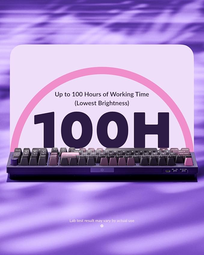 Keychron Q5 Pro Wireless QMK/VIA Mechanical Keyboard, Full Customizable 96% Layout with Programmable Knob, Hot-swappable K Pro Red Switch Compatible with Mac Windows Linux - Purple