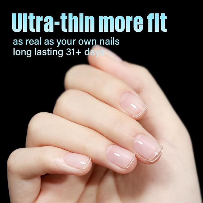 TOMICCA Short Nails Tips Extra Short Square Nail Tips 240Pcs Soft Pre-Shaped Acrylic Fake Nails, Half Matte Full Cover Clear Nails for Extension Nail Manicure Home DIY 12 Sizes