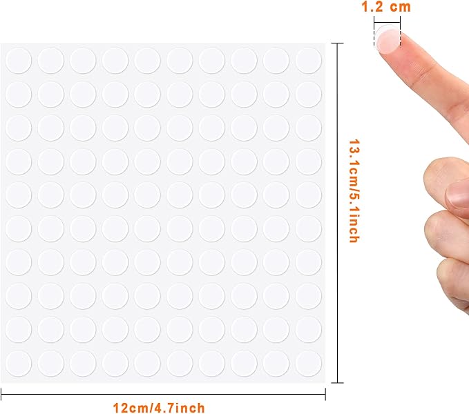 Zonon 1000 Pcs Double Sided Adhesive Dots Clear Glue Point Tape Stickers Balloon Glue Round Mini No Traces Adhesive Sticker Dot Sticker for Classroom Decor Craft DIY Office (0.47 Inch/ 12 mm)