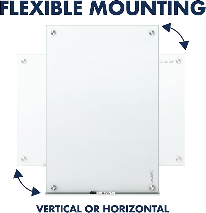 Quartet Dry Erase Board, Glass Whiteboard 96"W x 48"H, Non-Magnetic, Infinity, White (G9648NMW)