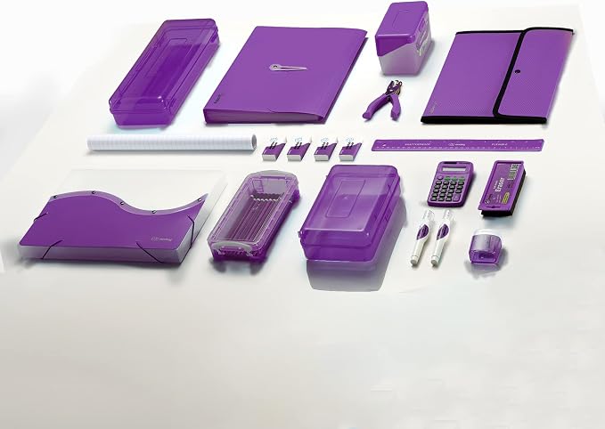 Enday 3 Ring Binder 1.5 Inch, Purple Heavy Duty Three Ring Binder, 325 Sheets Capacity - 1.5 Inch Binder for Home School and Office