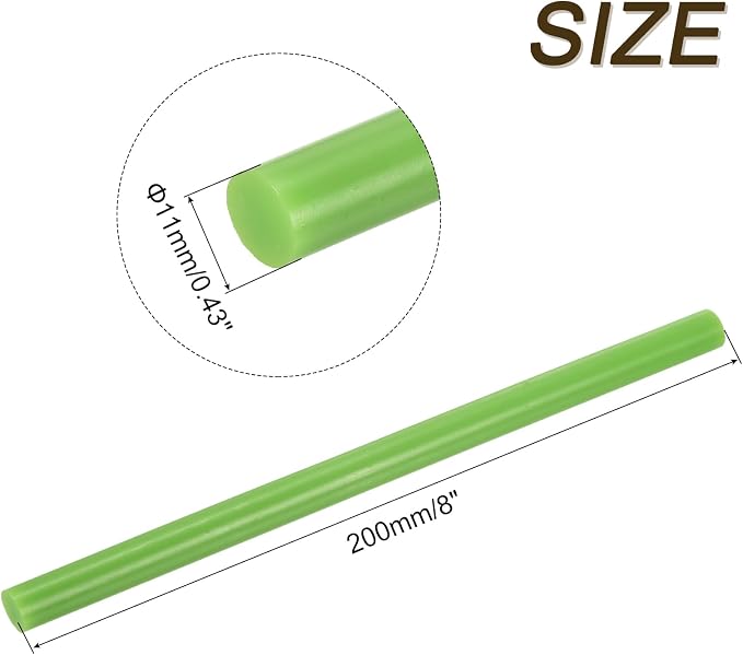 uxcell 12pcs Full Size Hot Glue Sticks for Glue Gun 7/16 x 8 Inch Large Glue Sticks, 11 x 200mm Turquoise Green