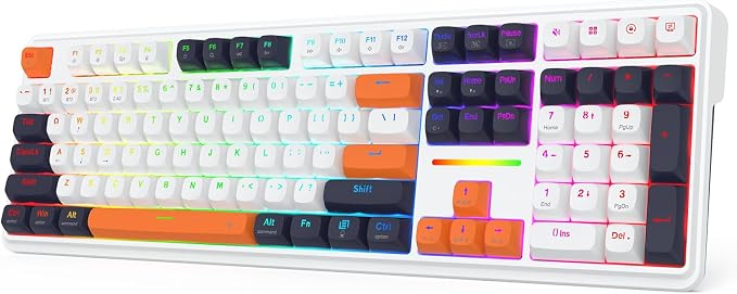 Redragon K745 PRO Wireless 108-Key Gasket RGB Gaming Keyboard, 4 Hotkeys | Extra Shortcut Keys, 0-Delay Tri-Mode, Cushioned Noise Dampening for Creamy Thocky Sound, Unfaded PBT Keycaps, PRO Software