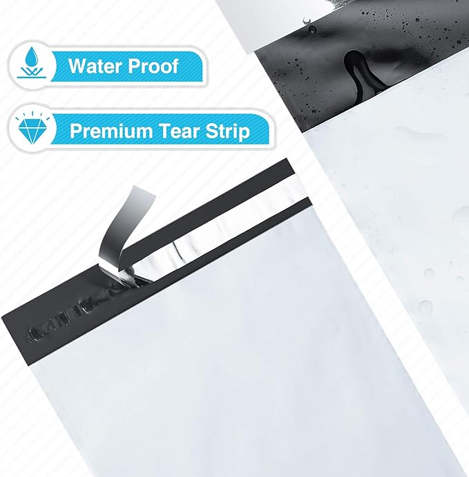 Fuxury 6x9 100pc white Poly Mailers Shipping Envelops Self Sealing Envelopes Boutique Custom Bags Enhanced Durability Multipurpose Envelopes Keep Items Safe Protected
