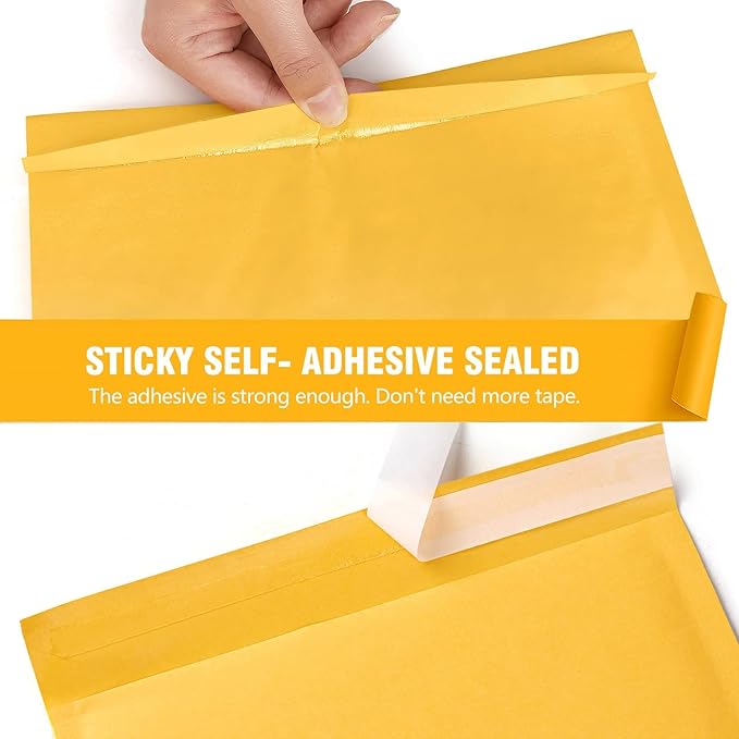 HBlife 75Pcs Bubble Mailers, 6x10 Inches Self Seal Kraft Poly Mailers, Padded Envelopes Shipping Bags Packaging for Small Business