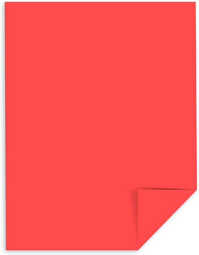 Neenah Astrobrights® Bright Color Paper, Letter Size Paper, 24 Lb, FSC Certified, Rocket Red, Ream Of 500 Sheets