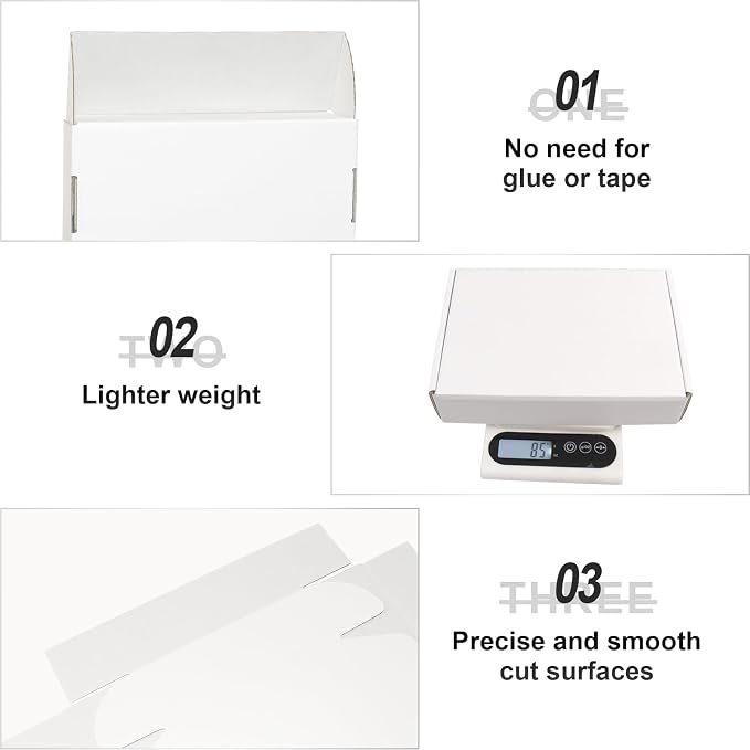 White Shipping Boxes Set of 45, 9x6x2 in Shipping Boxes for Packaging Small Business, Medium Corrugated Cardboard Mailer Boxes
