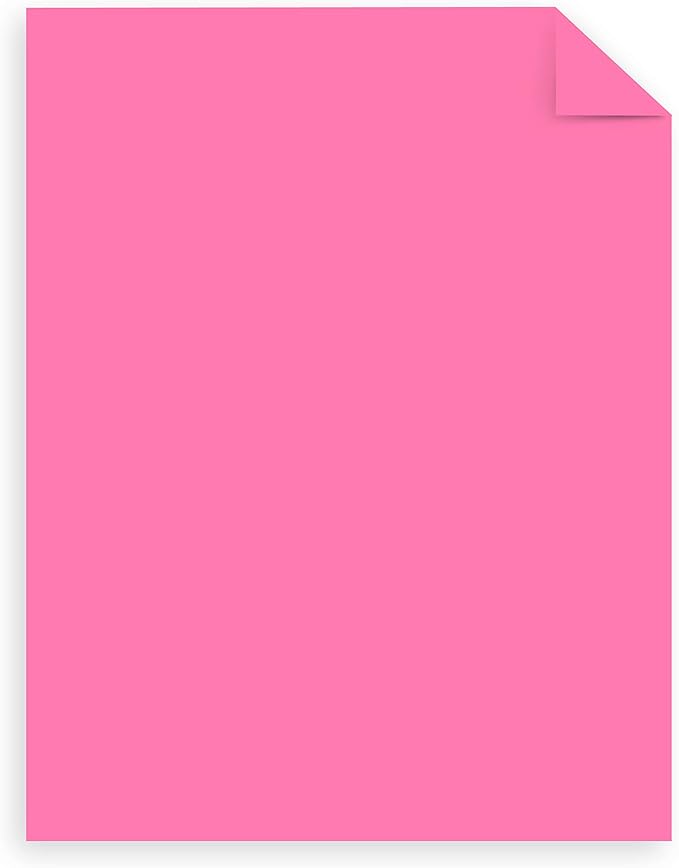 Astrobrights Mega Collection, Colored Paper, Neon Pink, 625 Sheets, 24 lb/89 gsm, 8.5" x 11 - MORE SHEETS! (91673)