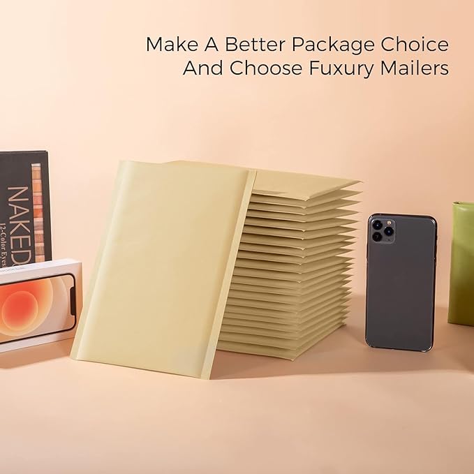 Fuxury Kraft Bubble Mailer 6x10" 600Pack Strong Adhesion Padded Envelopes Thick Bubble Envelopes Usable Size 6x9" Waterproof Cushioned Padded Mailers Packaging for Small Business #0 Brown