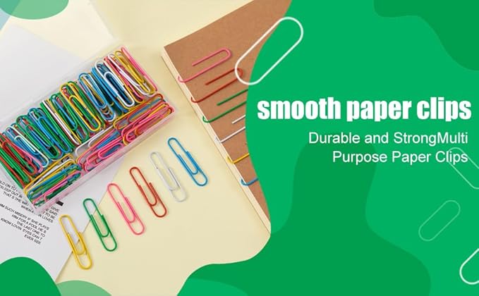110 Pcs 2 Inch Colorful Paper Clips, Assorted Colored Coated Jumbo Reusable Big Paperclips, Durable and Rustproof, Large Colored Paperclips for Office School Document Organizing