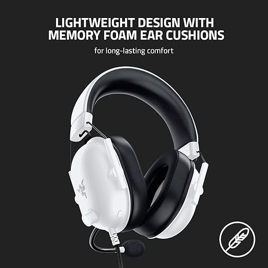 Razer BlackShark V2 X Gaming Headset: 7.1 Surround Sound - 50mm Drivers - Memory Foam Cushion - for PC,Mac,PS4,PS5,Switch - 3.5mm Audio Jack - White,(Pack of 8)