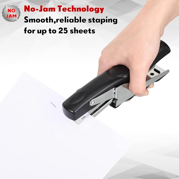 Yexiya 3 Pcs Heavy Duty Plier Stapler Heavy Duty Office Hand Held Staplers Effortless 50 Sheet Capacity Desk Good for Stapling Home Warehouse School, Black