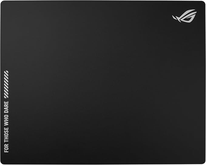 ASUS ROG Moonstone Ace L Glass Gaming Mouse Pad – 19.7” x 15.7”, Ultra-Smooth Matte Tempered Glass for Quiet Ultrafast Glides, Impact/Scratch Resistant, Easy to Clean, Anti-Slip Silicone Base - Black